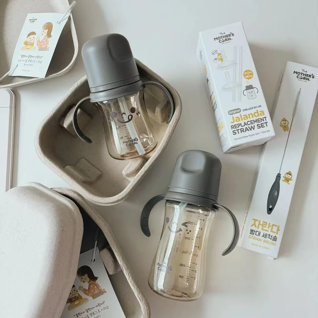 LLM｜韩国mother's corn笑脸吸管杯防呛宝宝学饮杯婴儿童喝奶ppsu