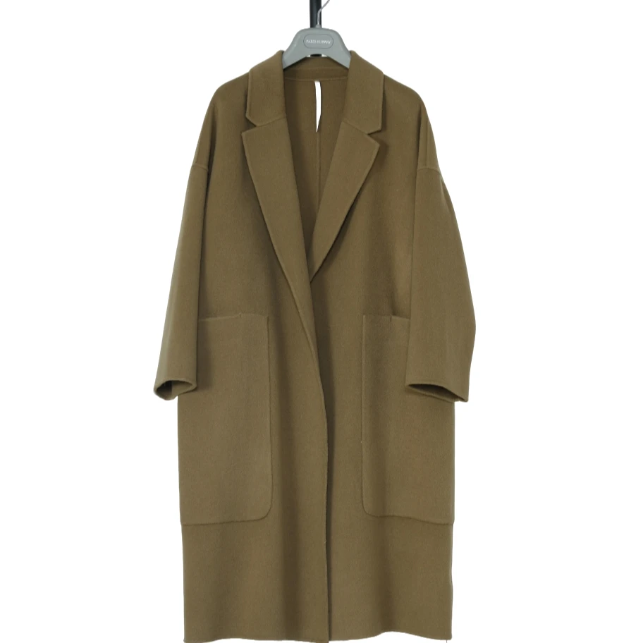 911441593气质轻奢时尚大口袋设计师欧版宽松明星同款羊毛大衣