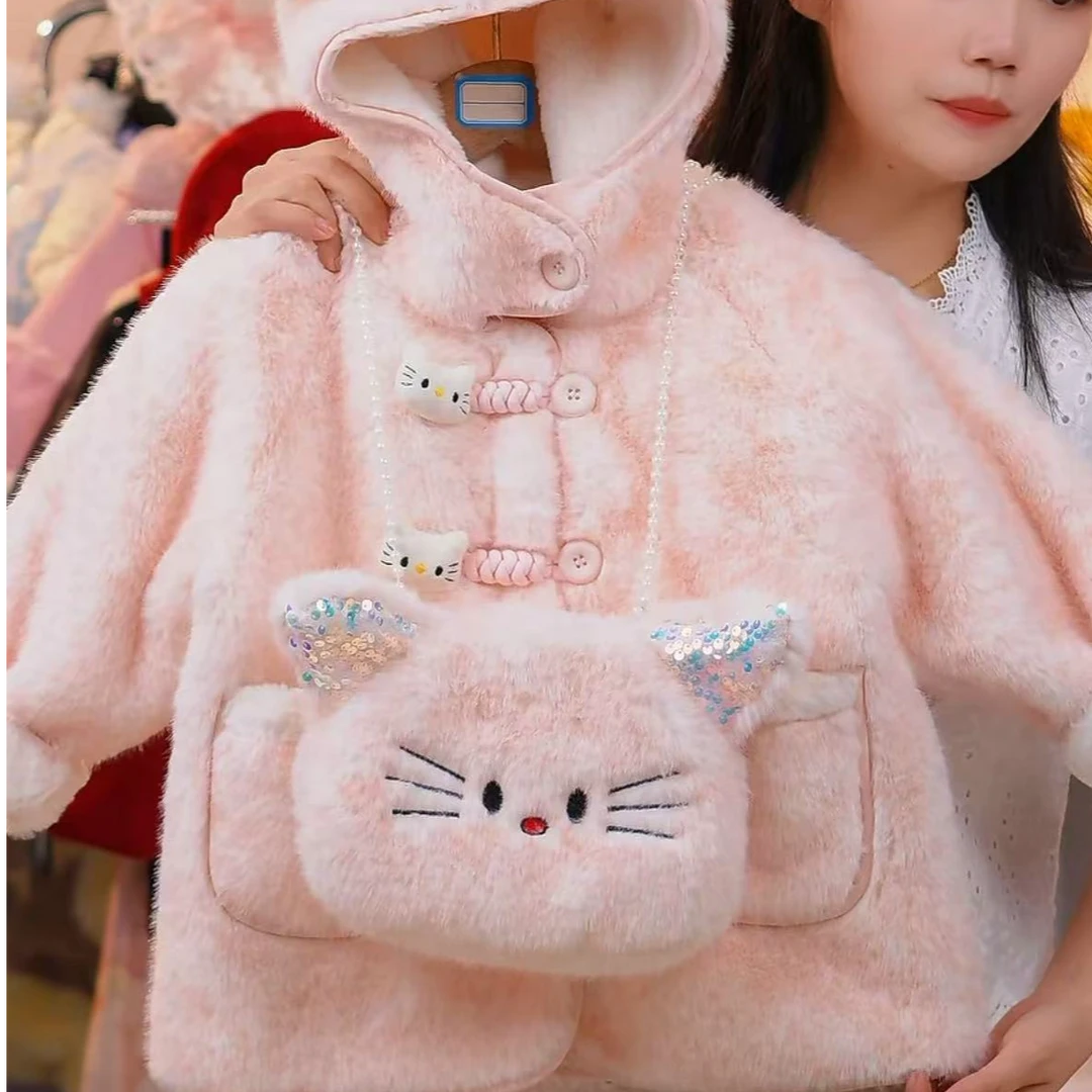 【KT绒绒猫【-女童大衣】冬季女童加厚外套童装