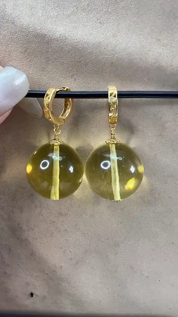 琥珀颈饰未镶嵌耳环