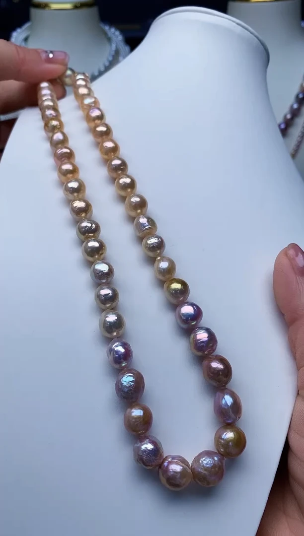 项链未镶嵌淡水珍珠淡水项链 紫尾鸳