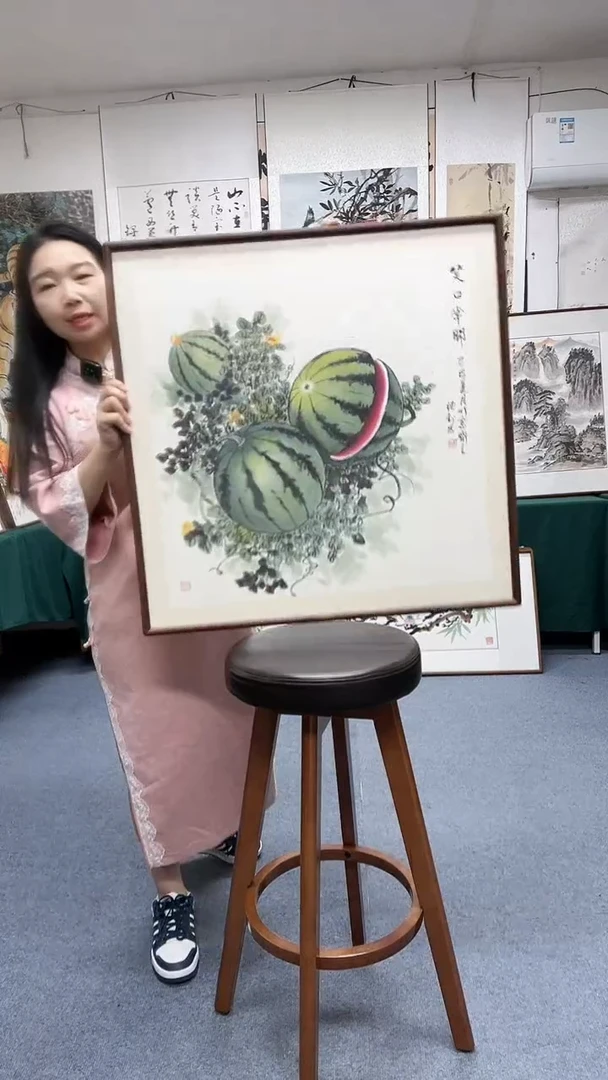 国画70*70实木画框顺丰包邮手绘