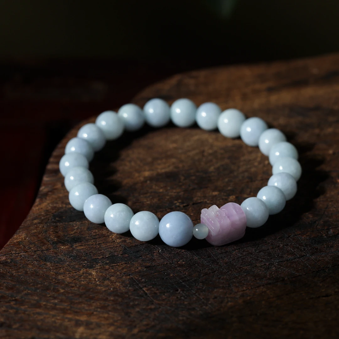 【意婵】天然高品高油性老翡翠圈和田玉水晶-909054