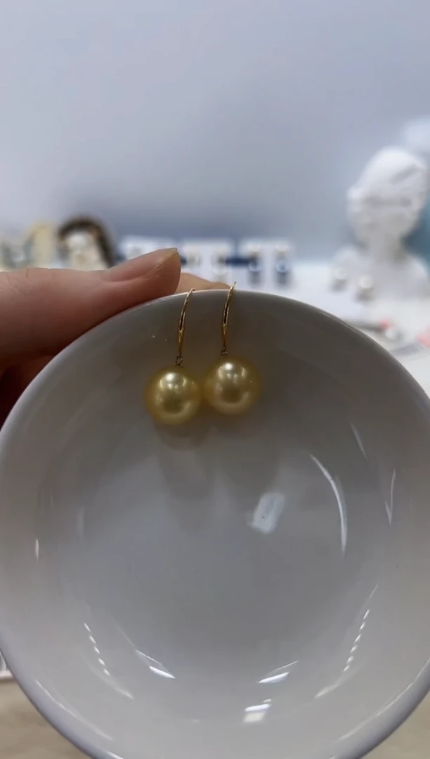 18K金镶嵌海水珍珠DA耳饰@@je211