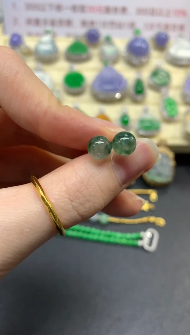 翡翠18K金镶嵌耳饰耳饰|2500+250