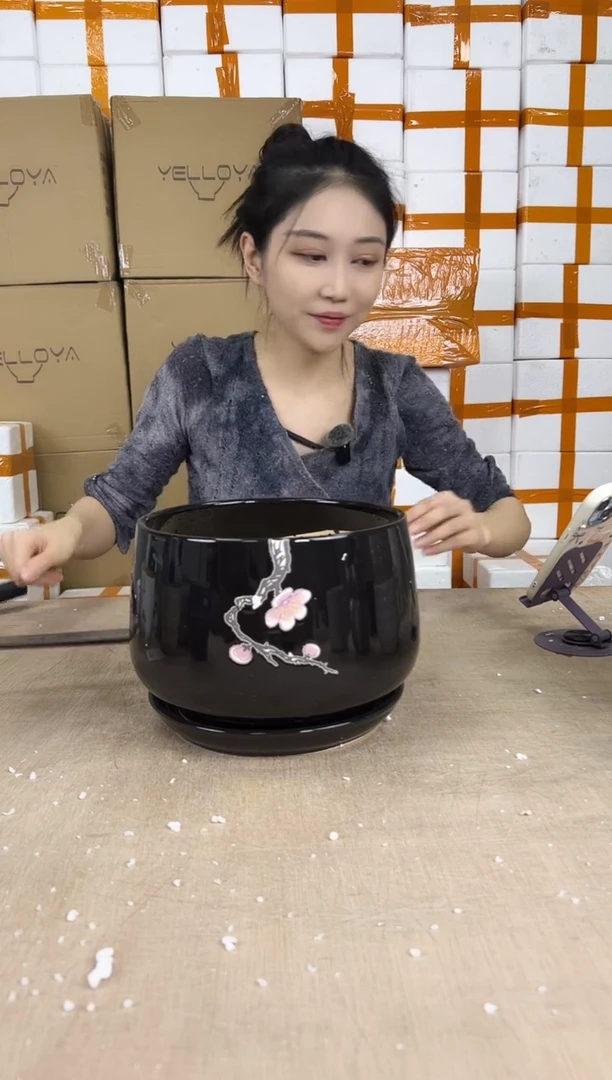 杯型黑色勾花超大号21x17
