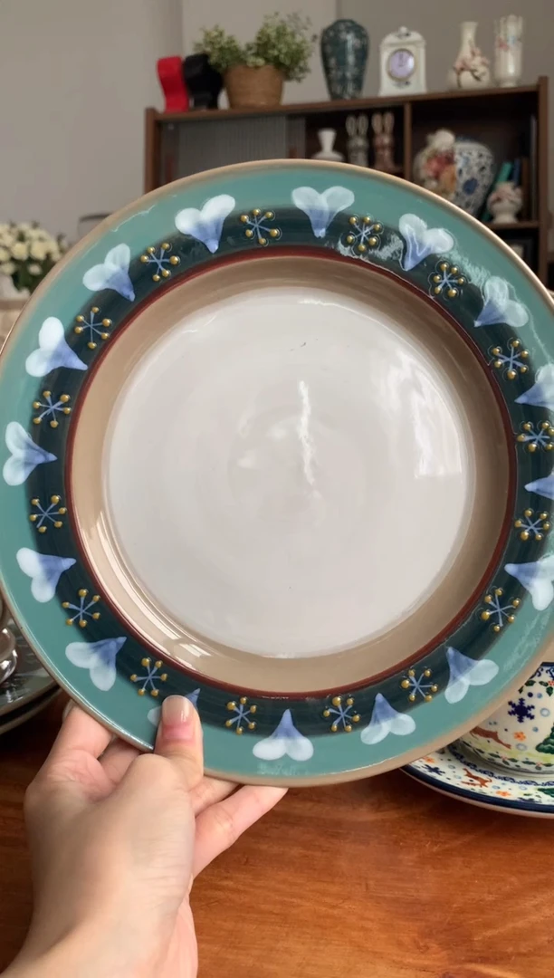 陶瓷【340默认微瑕】小蓝山9.2寸盘1个