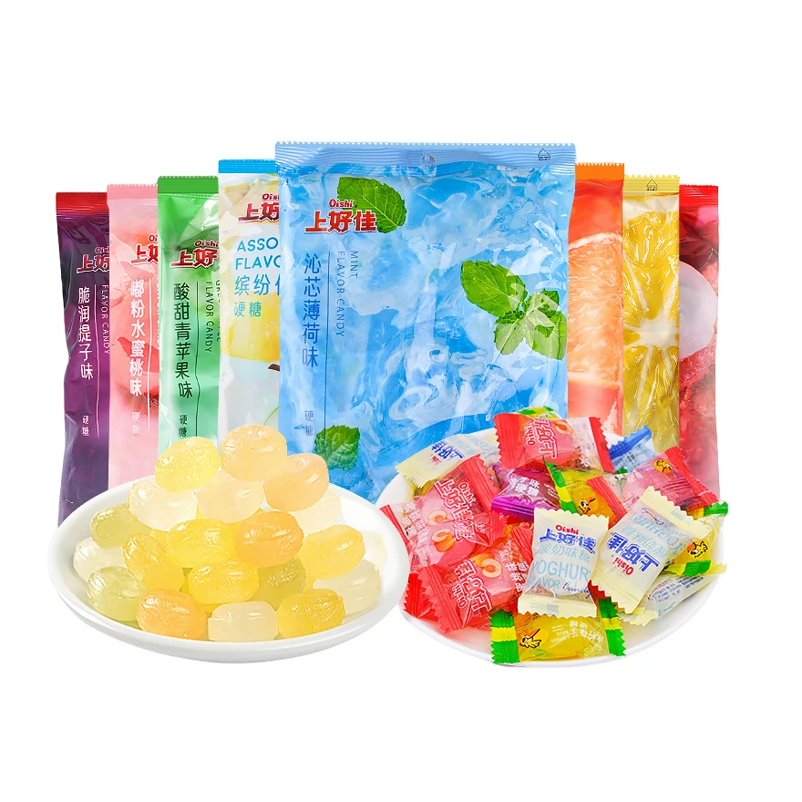大白兔奶糖上好佳水果硬糖清凉薄荷糖500g什锦果味糖喜糖果零食