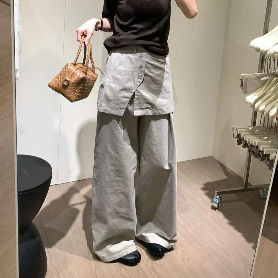【芳龄F.LING】漫步 秋季百搭灰色屁帘休闲裤FL01144