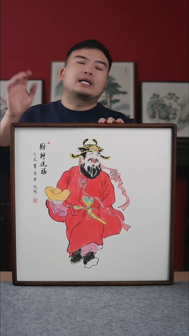 国画纯手写纯手绘-带框尺寸52*52