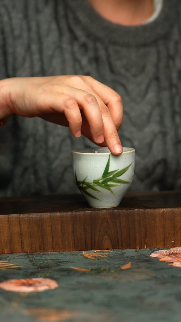 杯釉下彩手工手绘同款陶器