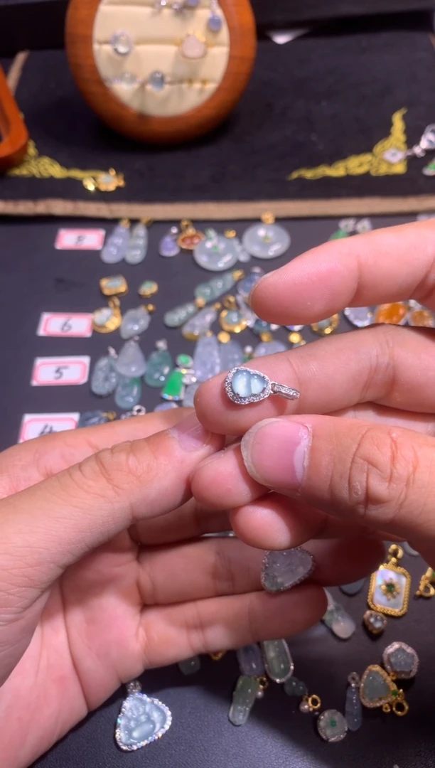 翡翠银S925镶嵌吊坠(不含链)11111