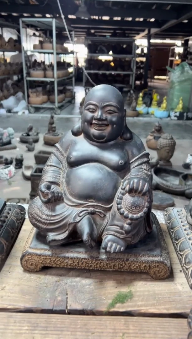 陶土大肚佛+小江枫底座