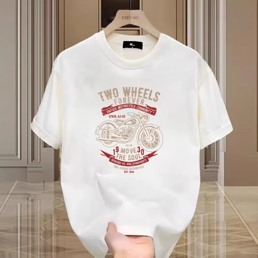 【摩托机车印花体恤】仓石一树夏季男生轻奢短袖t恤潮牌宽松半袖潮
