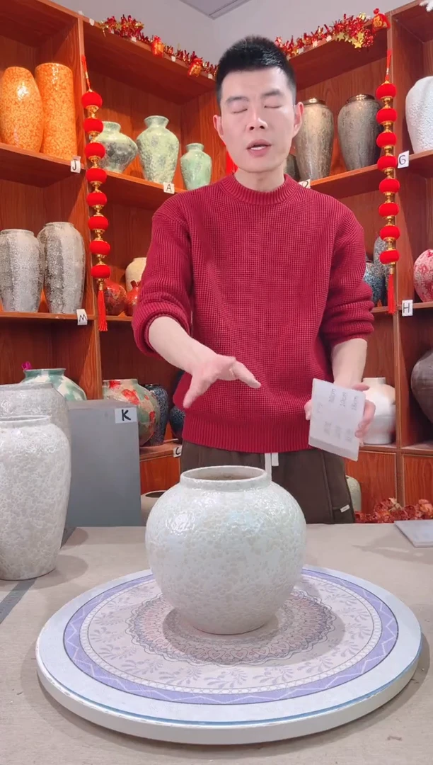 【闪购商品】瓶茶白 小号 陶瓷花瓶 无花