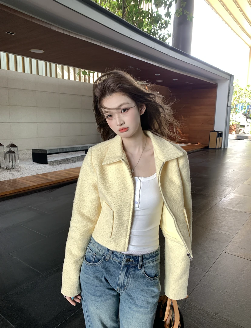 SSYDFER【梦话】25春季新款含羊毛外套气质网红针织短款百搭设计师