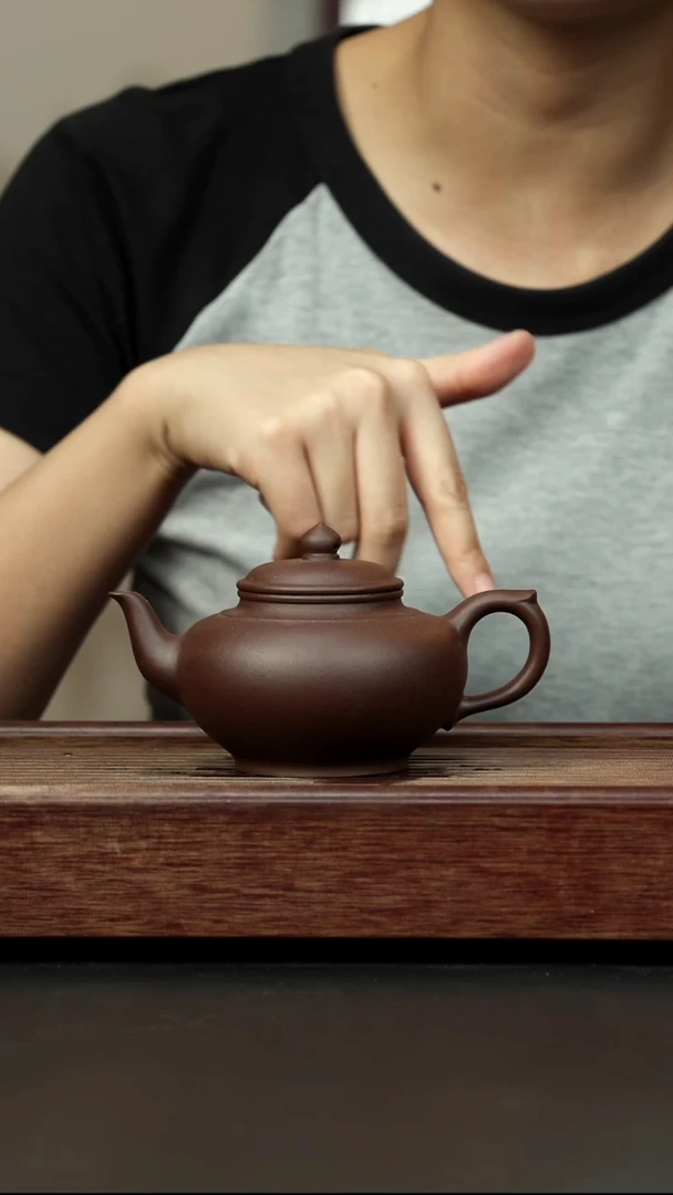 紫砂茶壶老紫泥 笑樱