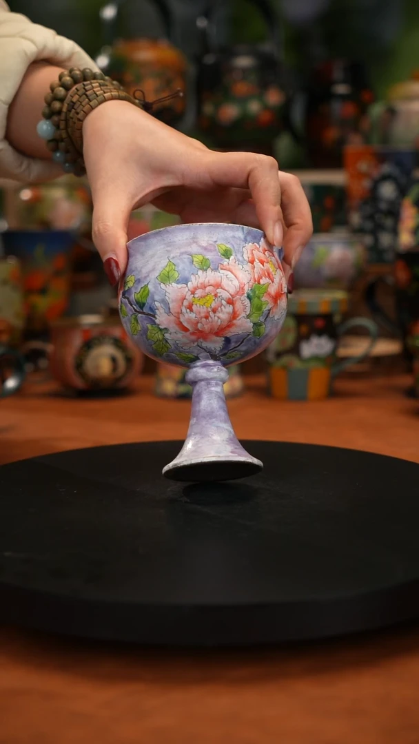 紫砂油画 手绘釉下彩