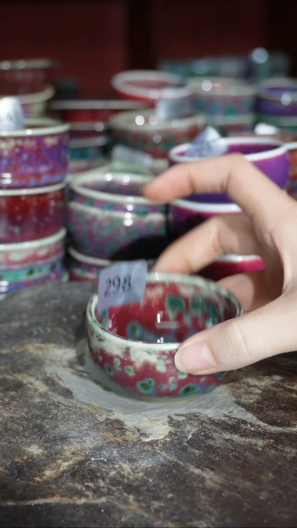 摆件陶精品窑变钧瓷茶器