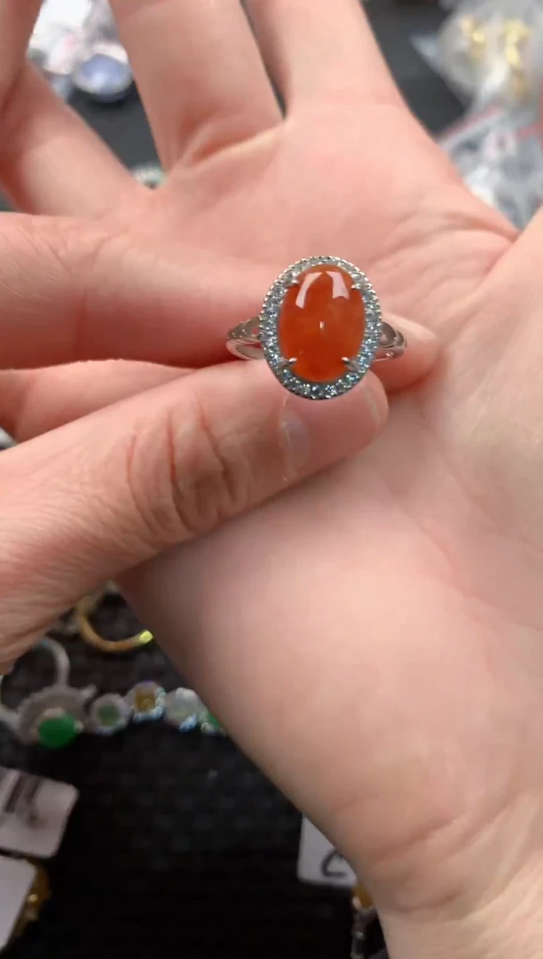 银S925镶嵌戒指翡翠555   4