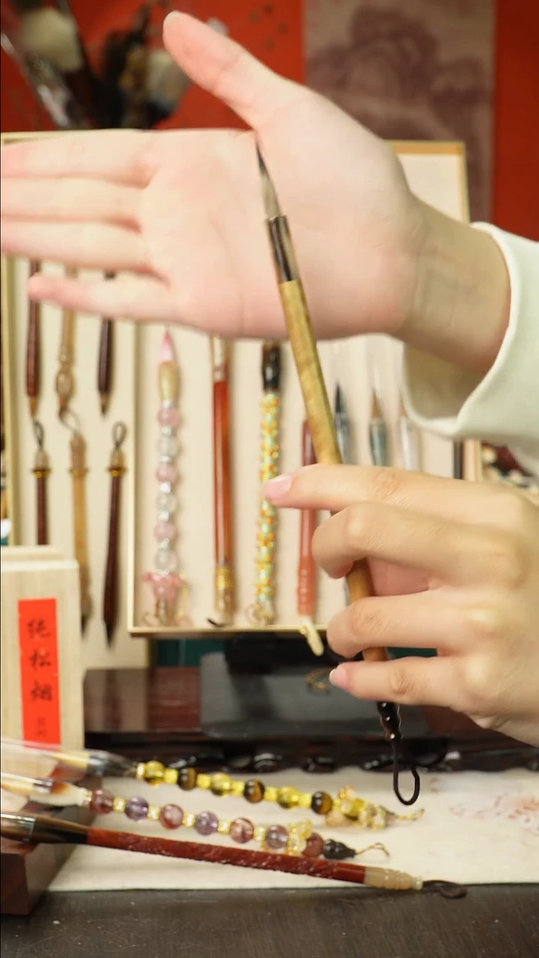 孤品高货毛笔链接 清水试笔 蘸墨不退