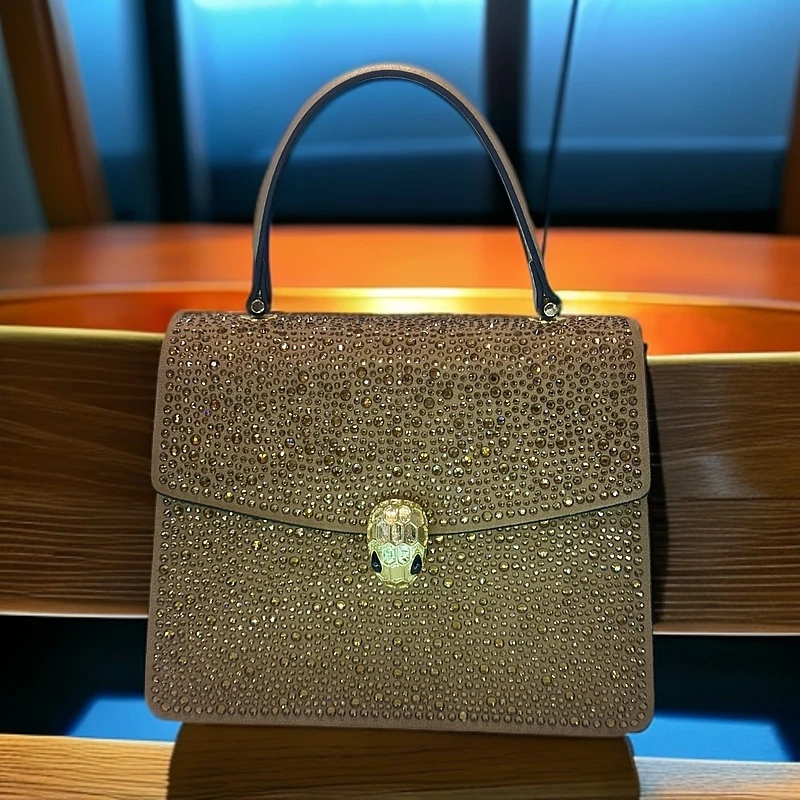 2025女包磨沙皮手提包蛇头满砖休闲百搭单肩包女士斜挎包