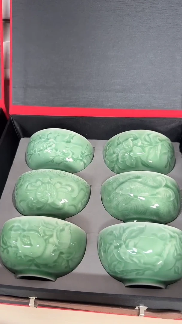 云间青瓷小米茶器  六个一组 各一只