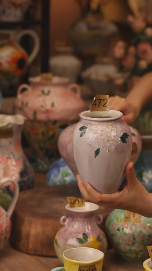 陶瓷472景德镇设计师手作花器摆件侘寂风