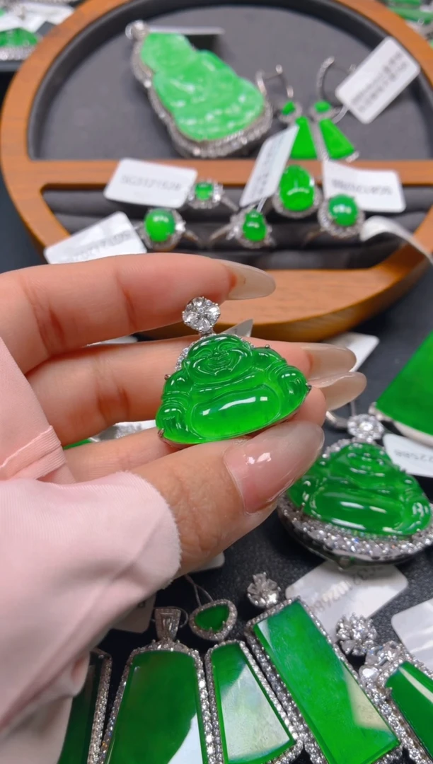 吊坠(不含链)银S925镶嵌翡翠1