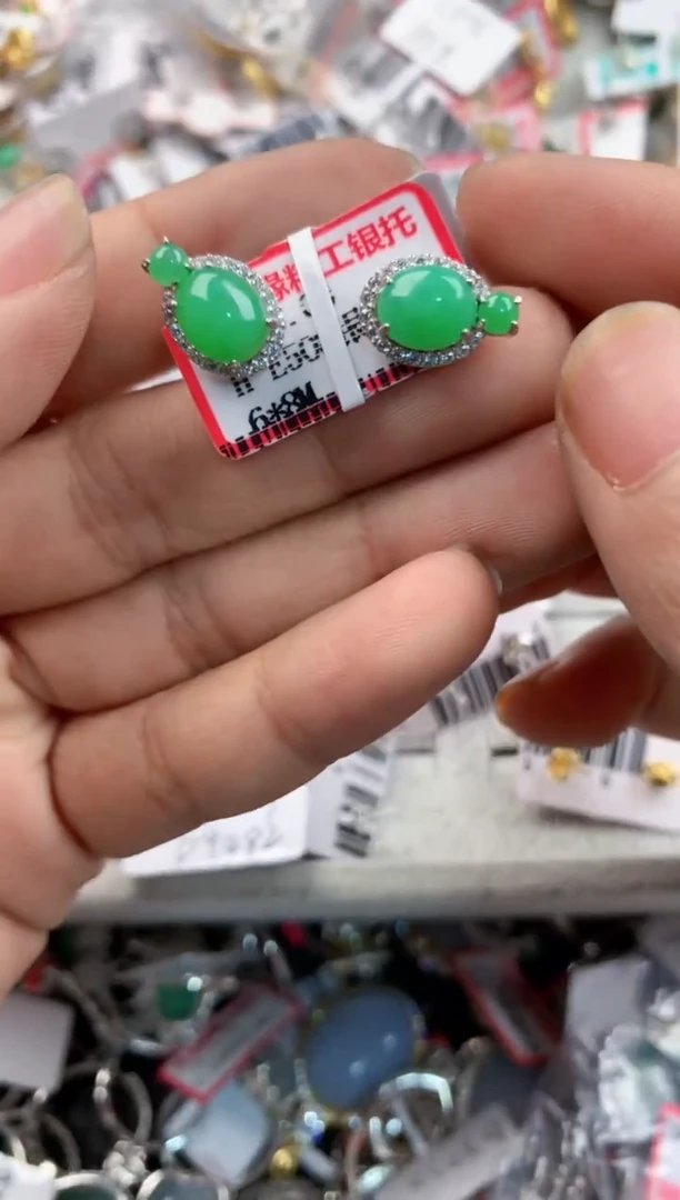 银S925镶嵌戒指翡翠555----3