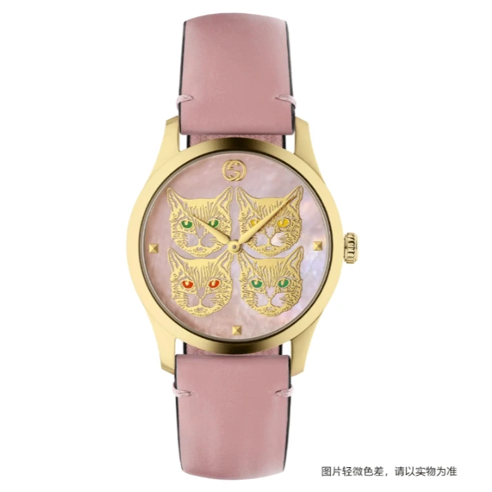 【小欧专属】古驰Timeless系列珍珠粉贝母盘38MM腕表YA1264132