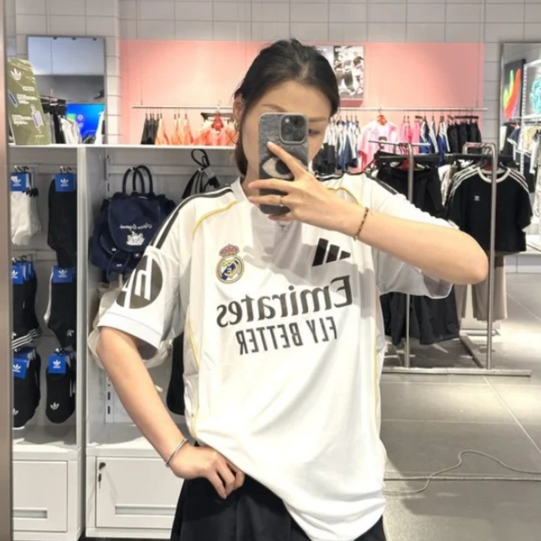 Adidas三叶草 皇家马德里球迷版主场速干足球运动短袖球衣 JJ1931