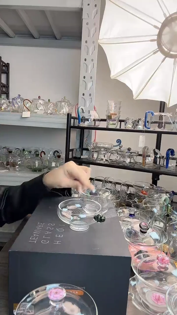 手工艺品玻璃禾器黑金茶漏孤品