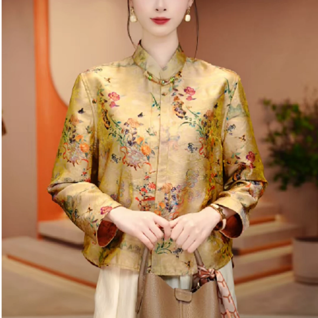 2025女装洋气衬衫显瘦时尚百搭宽松圆领休闲通勤194