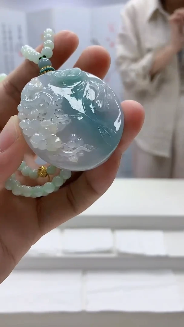 未镶嵌定制翡翠3099bb-毛货挂件赠珠链