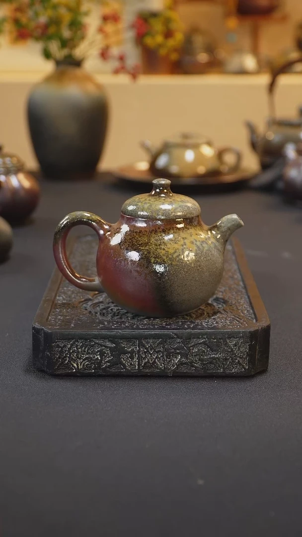 茶壶紫砂纯自然柴烧