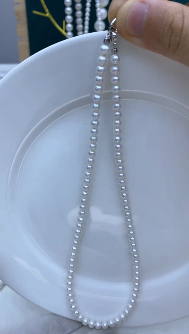 【闪购商品】淡水珍珠项链银S925镶嵌5-6