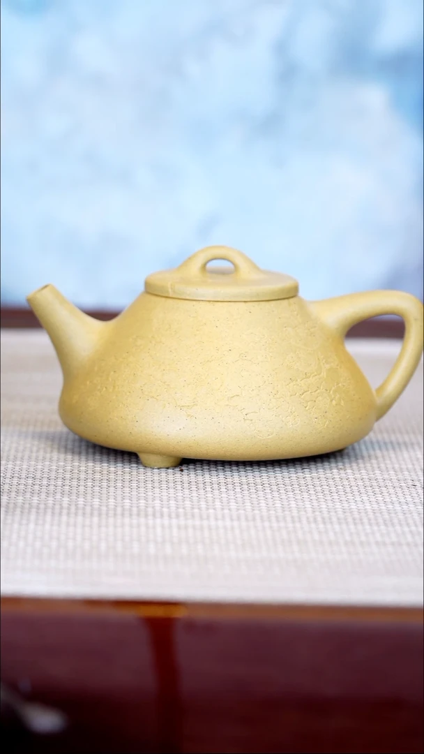 茶壶紫砂本绿子冶石瓢200C刻绘花鸟微微暇