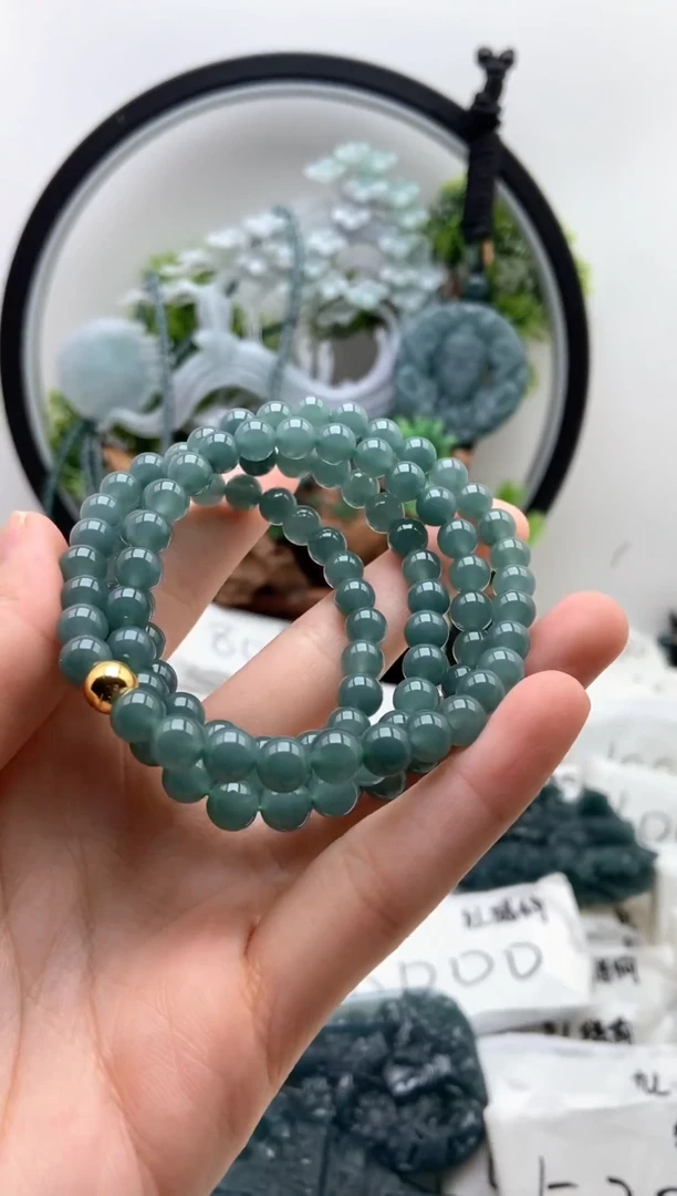 翡翠未镶嵌颈饰珠链