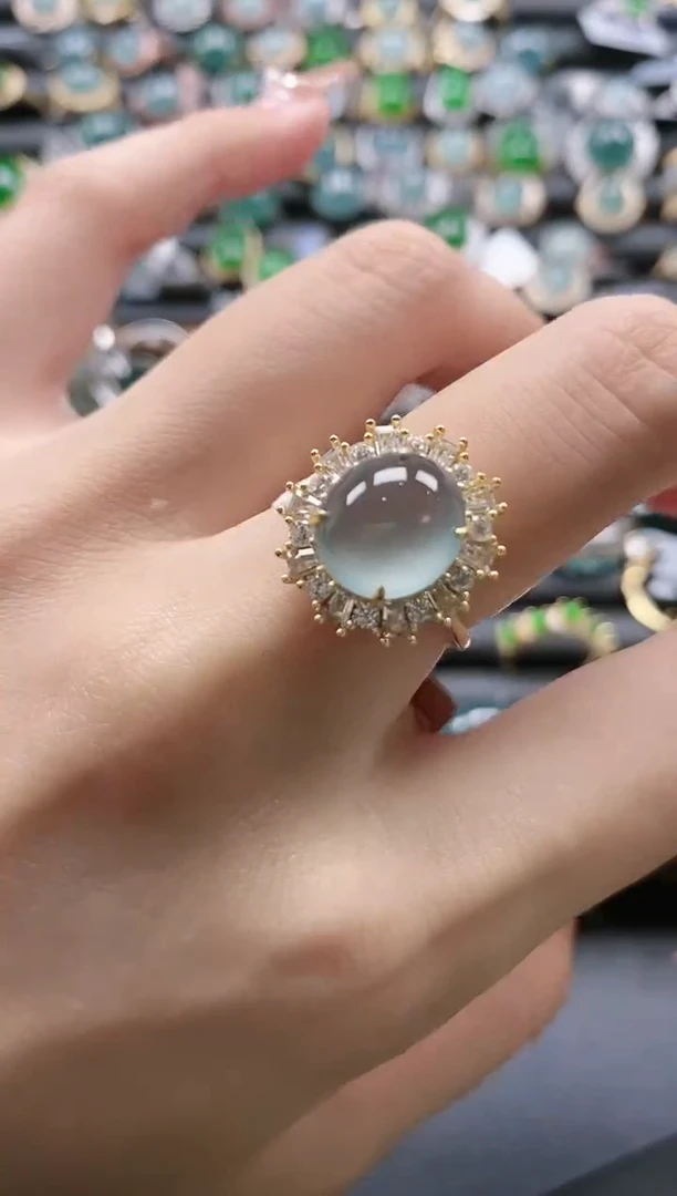 【闪购商品】翡翠戒指银S925镶嵌51511