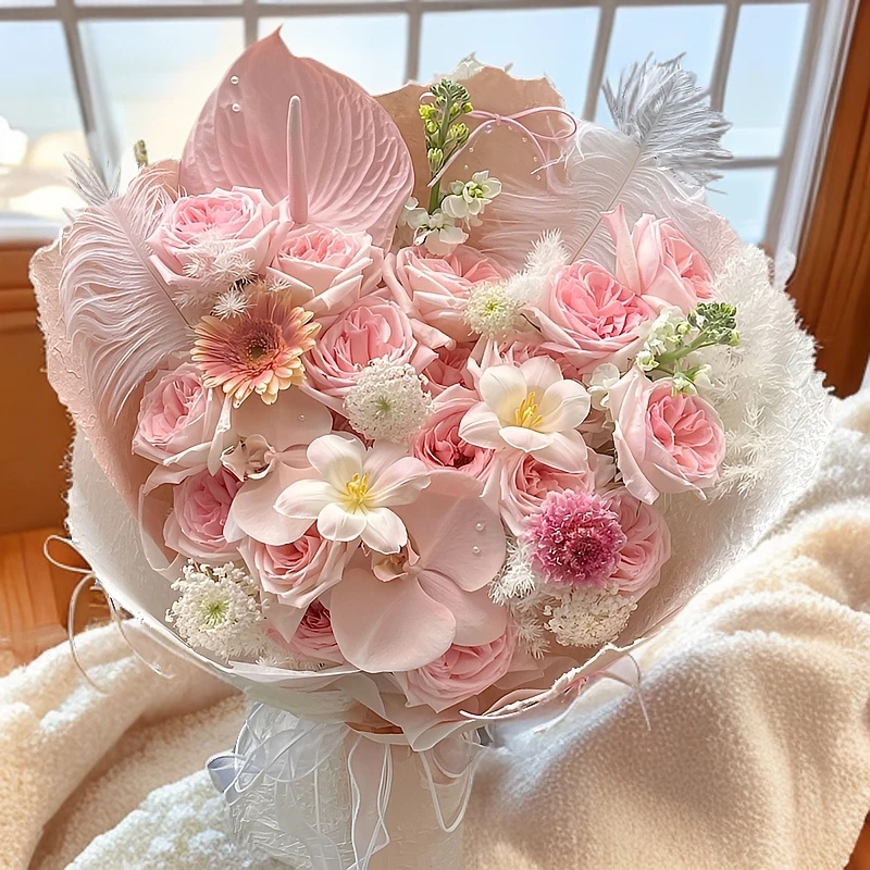 【我的公主】19朵粉玫瑰混搭鲜花花束花束新年礼物年宵花束送女友送爱人送闺蜜花店送花上门A1