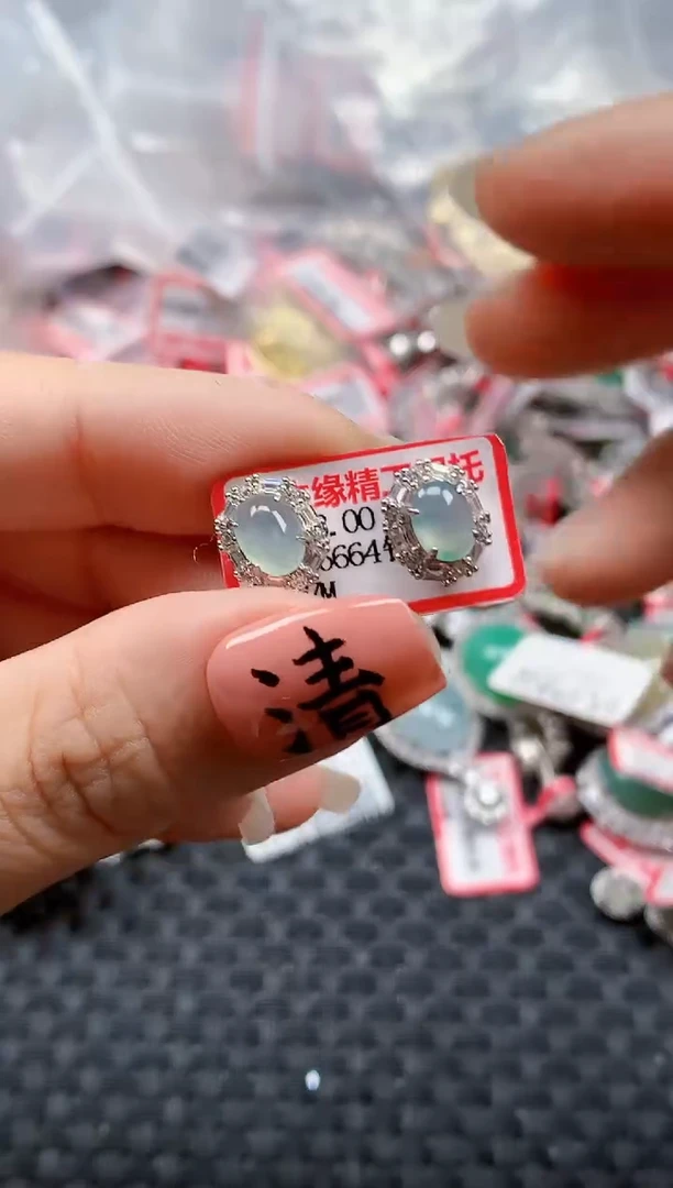 银S925镶嵌戒指翡翠天然A货缅甸翡翠