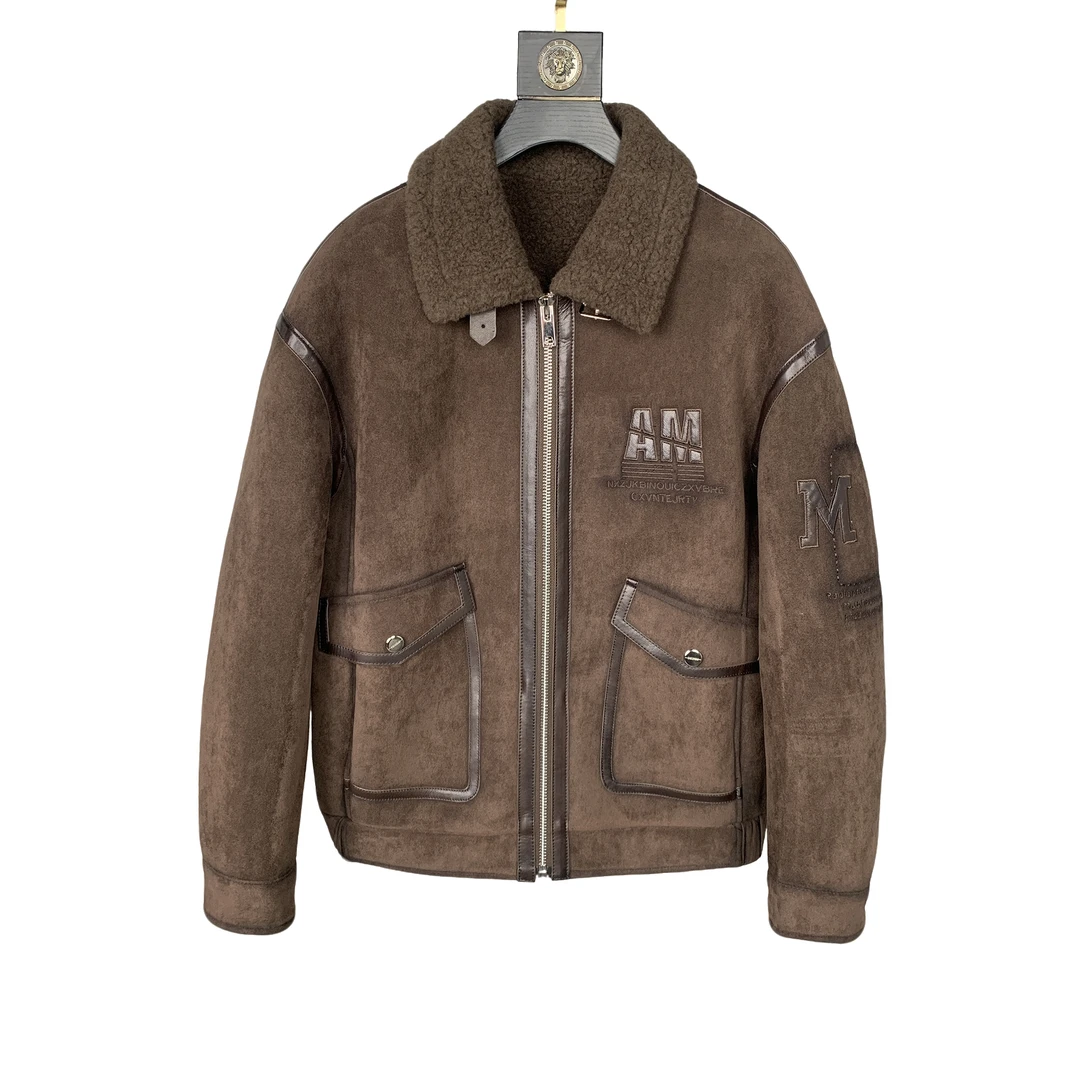 RAMEROBUDEN/卢密洛布登复合皮毛一体外套男士羊剪绒夹克羊毛冬季