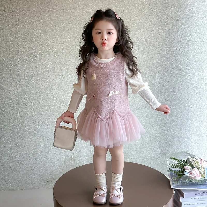 女童套装春装洋气韩版儿童灯笼裤两件套小女孩宝宝春秋季2025新款