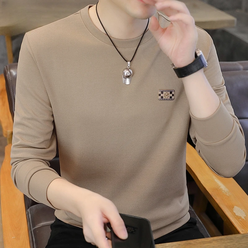 男士卫衣休闲套头春秋季新款圆领长袖T恤打底衫潮流百搭春秋上衣