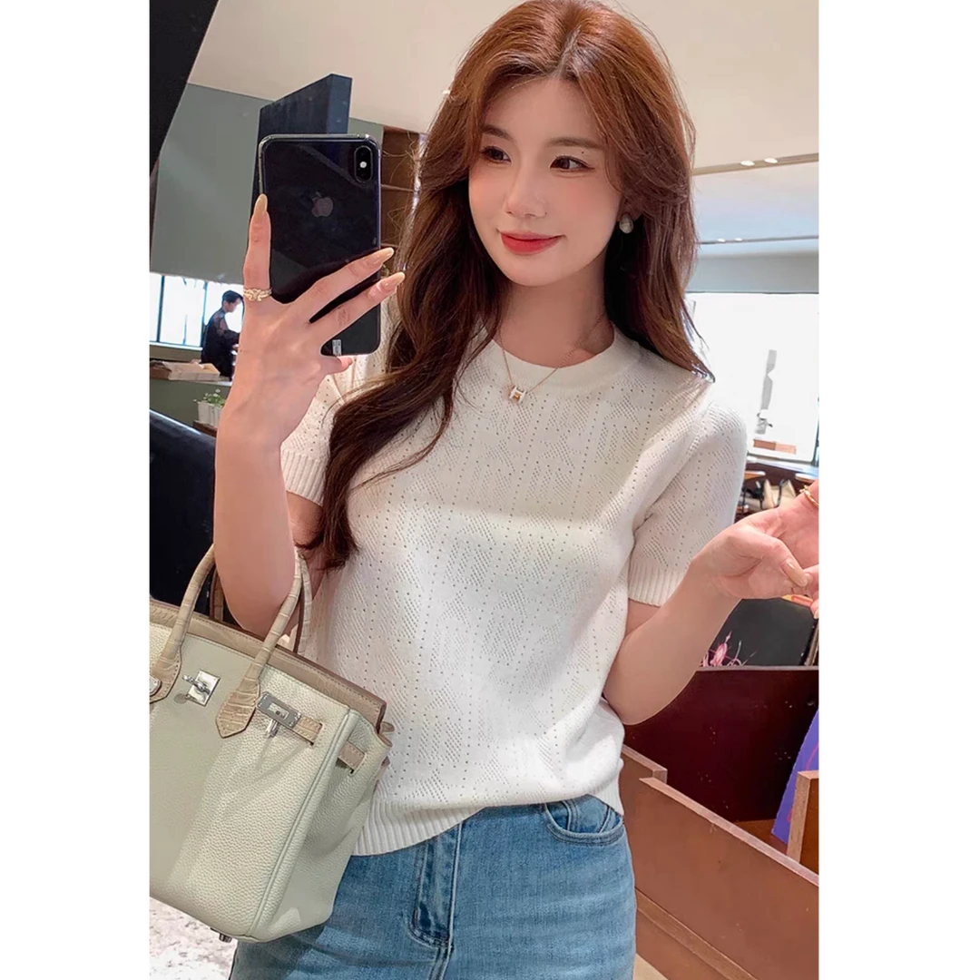 福利-拍下编码-夏季新款圆领宽松百搭纯色简约套头短袖上衣女