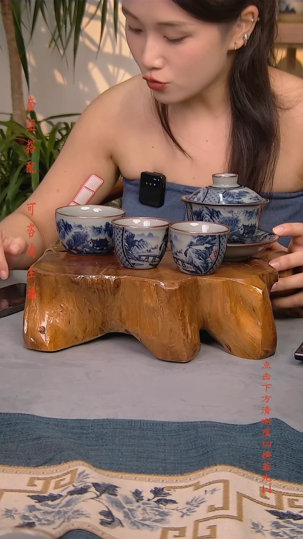 简装家用款4件套 老陶泥开片纹陶瓷茶具