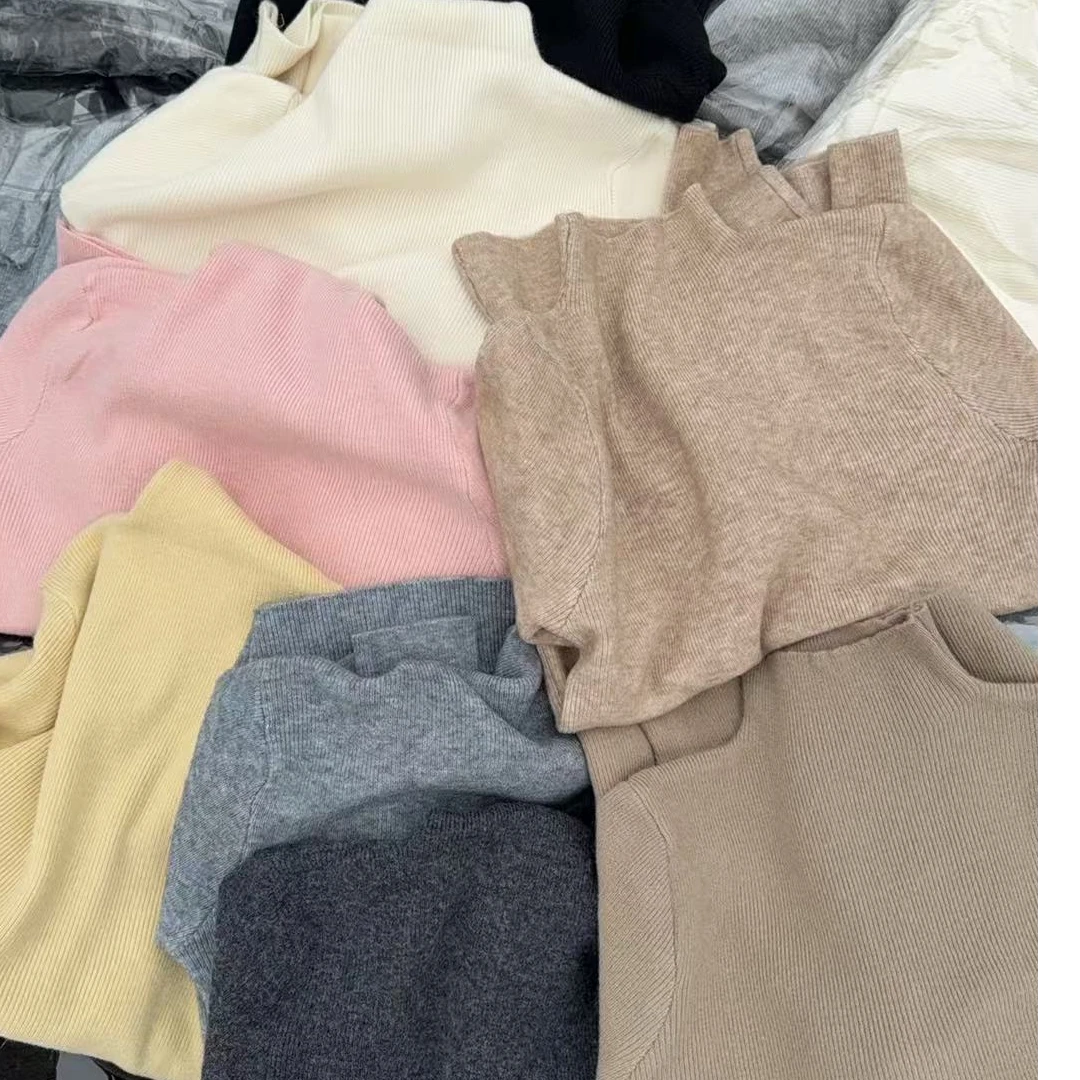 2024加厚糖果色针织毛衣半高领百搭套头高领毛