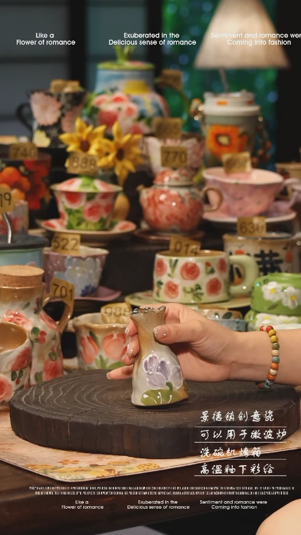 陶瓷景德镇高温釉下彩手工手绘款式