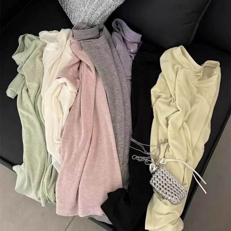 /花朵扣多色T/面膜t春夏简约百搭短袖T 衣长57 胸围46 LL19